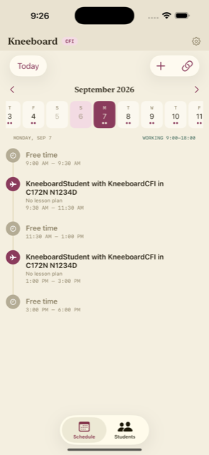 CFI daily schedule